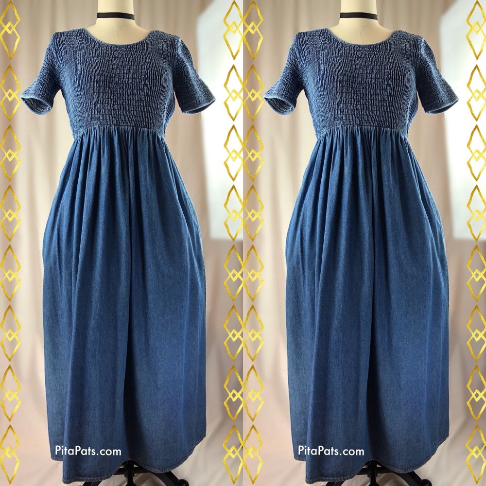 ATTACHÉ  Denim Pleated pretty Dress size M